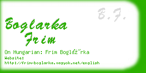 boglarka frim business card